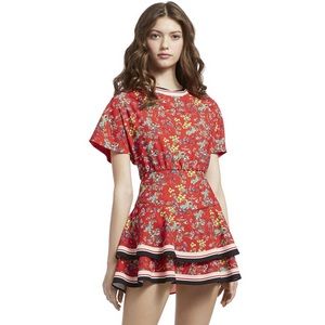 Alice+Olivia Palmira Tie Back Ruffle Mini Dress